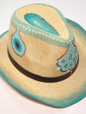 Καπέλο Ψάθινο Με Ζωγραφική Μάτι