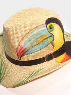 31080018 Καπέλο Ψάθινο Με Ζωγραφική Τουκάν