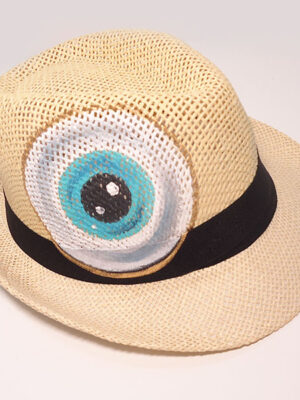 31080019 Καπέλο Ψάθινο Με Ζωγραφική Μάτι