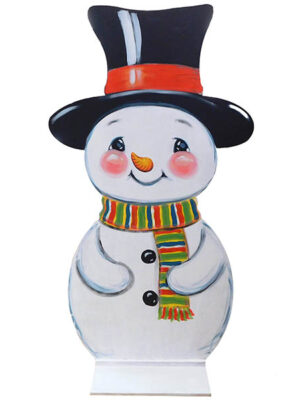 χριστούγεννα 298 Ξύλινη Διακοσμητική Φιγούρα Χιονάνθρωπος