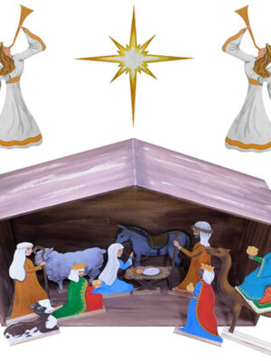 χριστούγεννα 304 Ξύλινη Μεγάλη Διακοσμητική Φάτνη