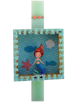 Γοργόνα Ξύλινο Διακοσμητικό Καδράκι