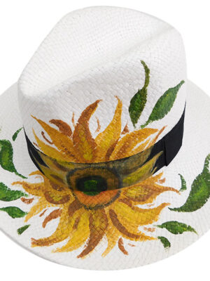 Καπέλο Ψάθινο PANAMA Με Ζωγραφική Ηλίανθο