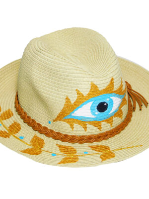 DSCN2347 Καπέλο Ψάθινο Με Ζωγραφική Μάτι