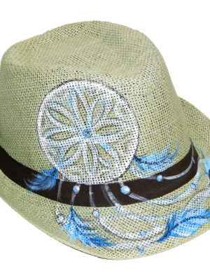 DSCN2351 Καπέλο Ψάθινο Με Ζωγραφική Ονειροπαγίδα
