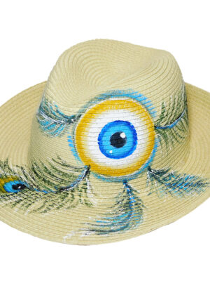 DSCN2356 Καπέλο Ψάθινο Με Ζωγραφική Μάτι
