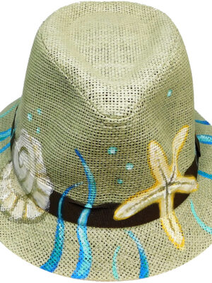 Καπέλο Ψάθινο Με Ζωγραφική Βυθός