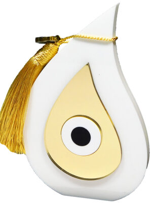 Γούρι Πλέξιγκλας Λευκό Μάτι Σταγόνα Μεγάλη