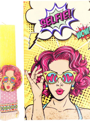 Pop Art Σετ Λαμπάδα Με Καδράκι