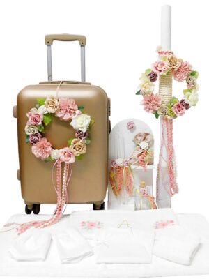 Σετ Βάπτισης Σταφανάκι Με Λουλούδια