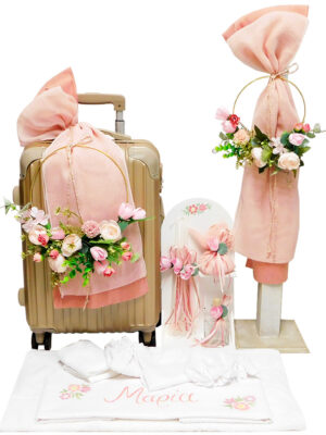 Σετ Βάπτισης Σταφανάκι Με Λουλούδια