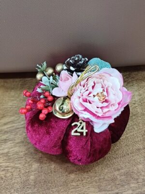 0771 (1) Γούρι χειροποίητη υφασμάτινη κολοκύθα