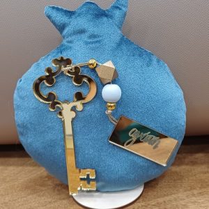 Χειροποίητο υφασμάτινο γούρι ρόδι "Κλειδί"