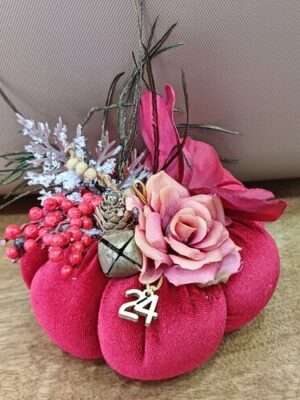 ΧΓ0770 (1) Γούρι χειροποίητη υφασμάτινη κολοκύθα