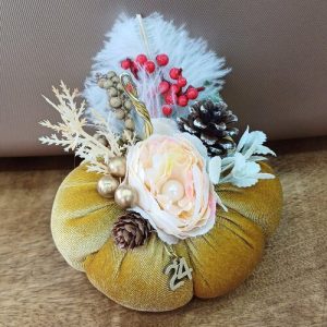 Γούρι χειροποίητη υφασμάτινη κολοκύθα