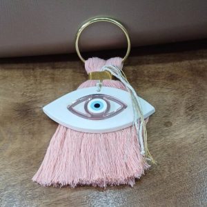 Χειροποίητο κρεμαστό κεραμικό γούρι "Μάτι" (αποστέλλεται εντός συσκευασίας χάρτινου κουτιού)