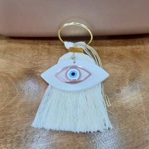 Χειροποίητο κρεμαστό κεραμικό γούρι "Μάτι" (αποστέλλεται εντός συσκευασίας χάρτινου κουτιού)