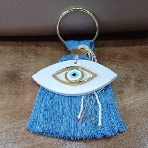 Χειροποίητο κρεμαστό κεραμικό γούρι "Μάτι" (αποστέλλεται εντός συσκευασίας χάρτινου κουτιού)