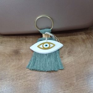 Χειροποίητο κρεμαστό κεραμικό γούρι "Μάτι" (αποστέλλεται εντός συσκευασίας χάρτινου κουτιού)