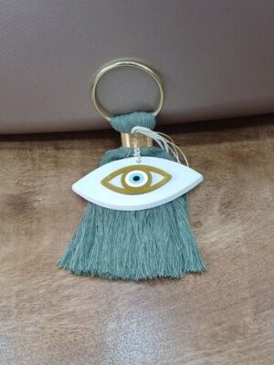 ΧΓ0779 (1) Χειροποίητο κρεμαστό κεραμικό γούρι "Μάτι" (αποστέλλεται εντός συσκευασίας χάρτινου κουτιού)