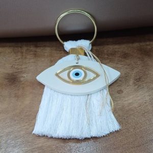 Χειροποίητο κρεμαστό κεραμικό γούρι "Μάτι" (αποστέλλεται εντός συσκευασίας χάρτινου κουτιού)