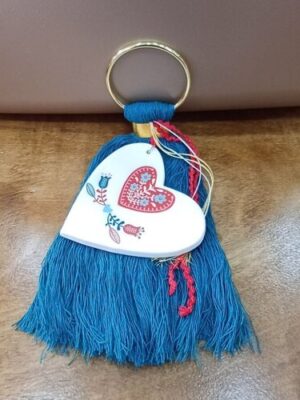 Χειροποίητο κρεμαστό κεραμικό γούρι "Καρδιά" (αποστέλλεται εντός συσκευασίας χάρτινου κουτιού)