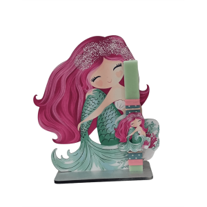 Χειροποίητη Στατική Λαμπάδα Γοργόνα