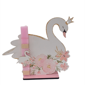 Χειροποίητη Στατική Λαμπάδα Κύκνος