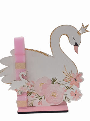 Χειροποίητη Στατική Λαμπάδα Κύκνος