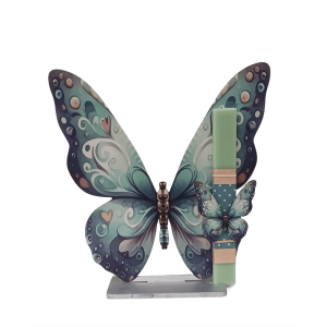 Χειροποίητη Στατική Λαμπάδα Πεταλούδα