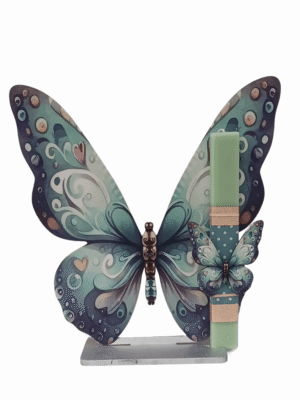 Χειροποίητη Στατική Λαμπάδα Πεταλούδα