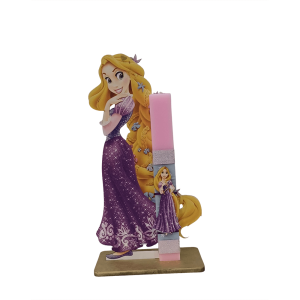 Χειροποίητη Στατική Λαμπάδα Ραπουνζέλ