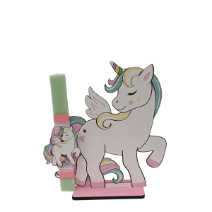 Χειροποίητη Στατική Λαμπάδα Μονόκερος