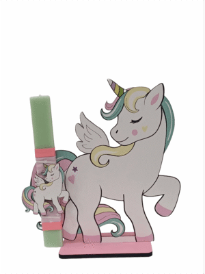 Χειροποίητη Στατική Λαμπάδα Μονόκερος