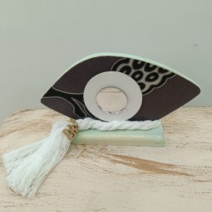 Χειροποίητο ξύλινο γούρι μάτι