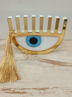 Χειροποίητο επιτραπέζιο γούρι πλεξιγκλάς "Μάτι"