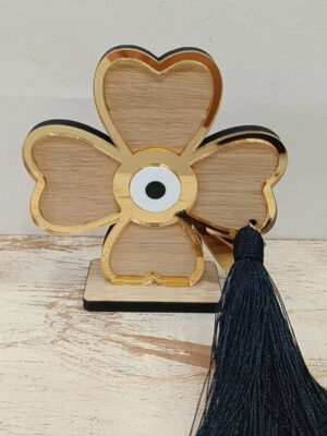 Χειροποίητο επιτραπέζιο γούρι "Τετράφυλλο τριφύλι"