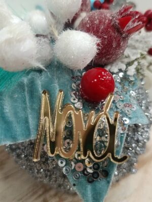 Χειροποίητη Χριστουγεννιάτικη μπάλα με αφιέρωση "Νονά"