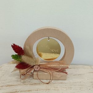 Χειροποίητο γούρι με κρεμαστό στοιχείο αφιέρωση "Νονά και νονέ σας αγαπώ"