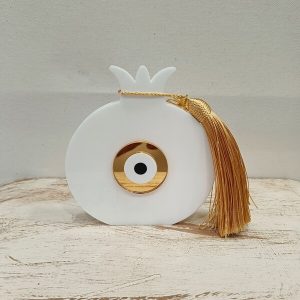 Χειροποίητο επιτραπέζιο γούρι πλεξιγκλάς "Ρόδι"