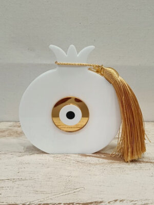 Χειροποίητο επιτραπέζιο γούρι πλεξιγκλάς "Ρόδι"