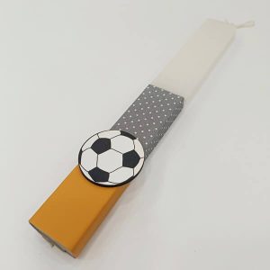 Λαμπάδα Με Ξύλινη Μινιατούρα "ΜΠΑΛΑ ΠΟΔΟΣΦΑΙΡΟΥ"