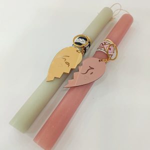 Λαμπάδες  Για Ζευγάρι Μπρελόκ Καρδιά