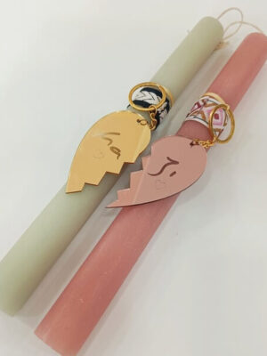 Λαμπάδες  Για Ζευγάρι Μπρελόκ Καρδιά