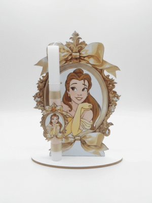 Πασχαλινή Λαμπάδα Η Πεντάμορφη και το Τέρας με διακοσμητικό σταντ