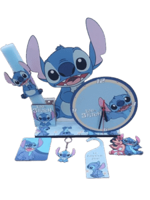 Πασχαλινή Λαμπάδα Stitch με Επιτραπέζιο Ρολόι