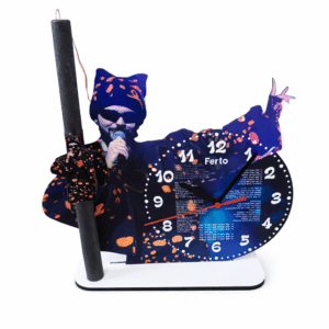 Πασχαλινή Λαμπάδα Ακύλας με Επιτραπέζιο Ρολόι & Στίχο Τραγουδιού