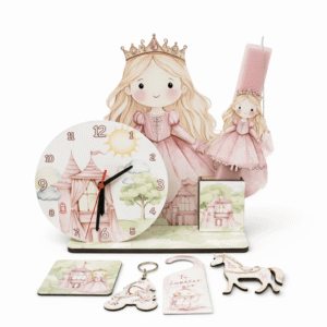 Πασχαλινή Λαμπάδα Πριγκίπισσα  με Επιτραπέζιο Ρολόι