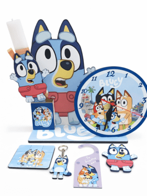 Πασχαλινή Λαμπάδα Bluey με Επιτραπέζιο Ρολόι