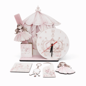 Πασχαλινή Λαμπάδα Πριγκίπισσα Σταχτοπούτα  με Επιτραπέζιο Ρολόι